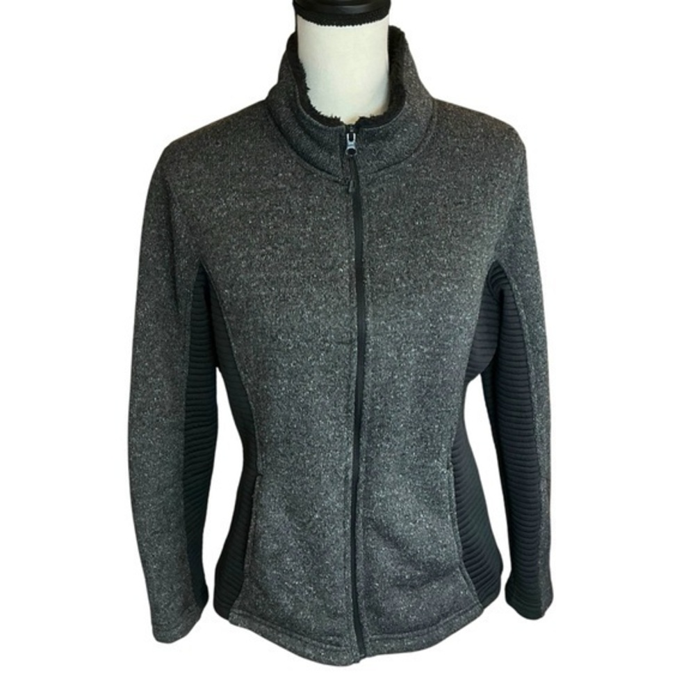 Time and Tru‎ Jacket Charcoal and Black Zip Up Womens Size Medium